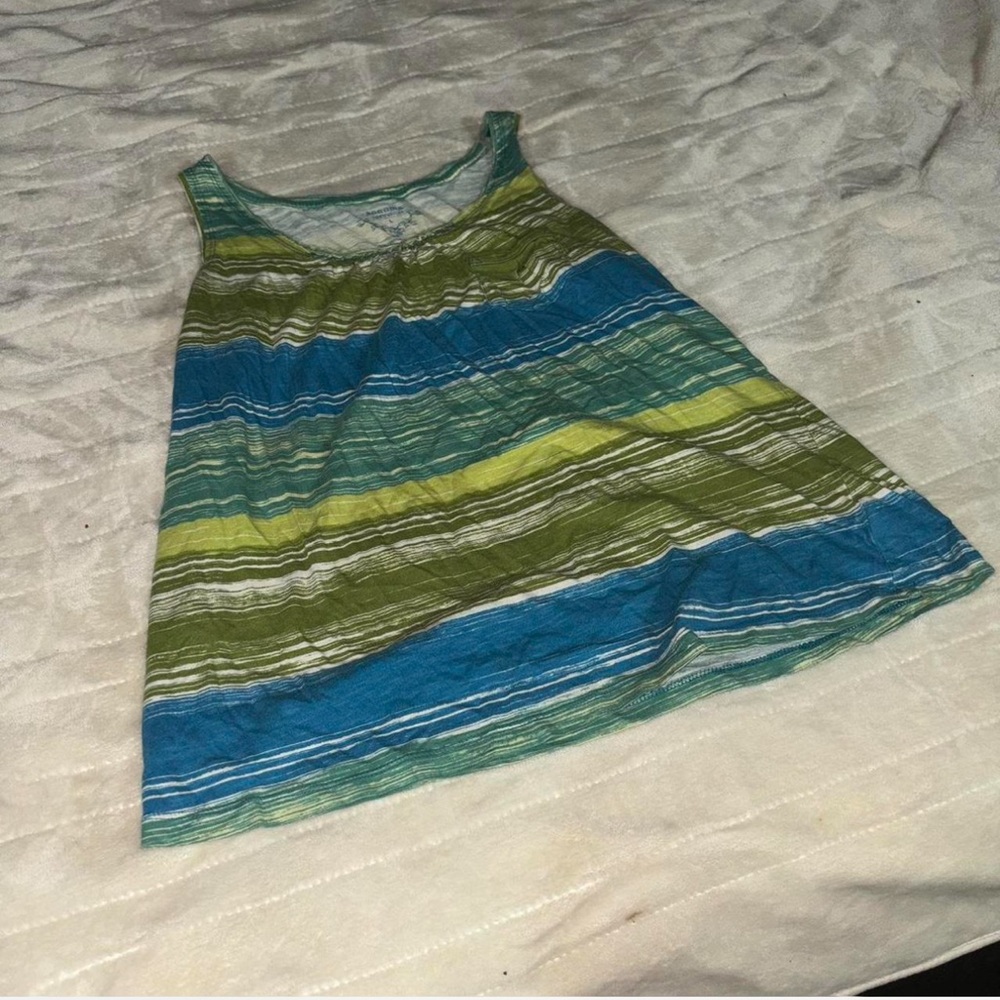 Sonoma Green and blue striped tank top